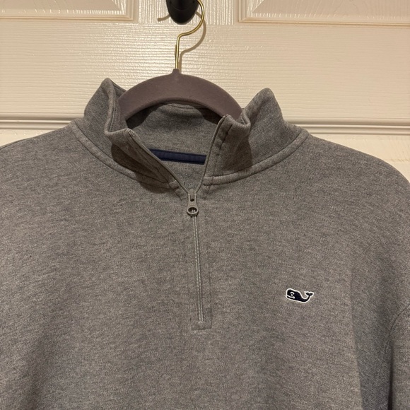 Vineyard Vines Saltwater Gray Quarter Zip Pullover Mens Medium Pima Cotton - Picture 8 of 8